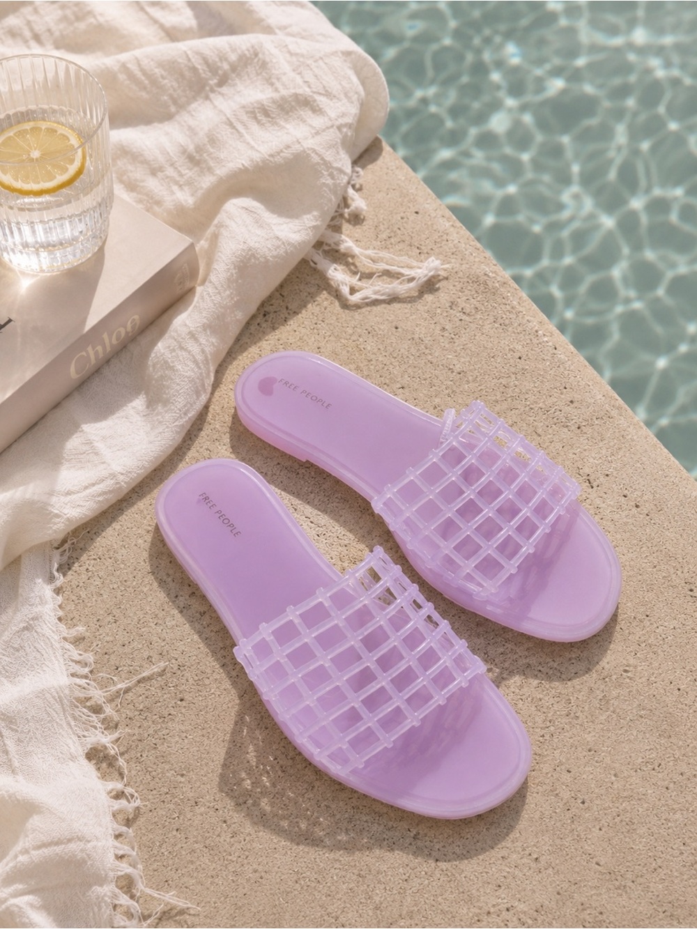 Free People So Jelly Slide Sandals 10 Lavender NWOB